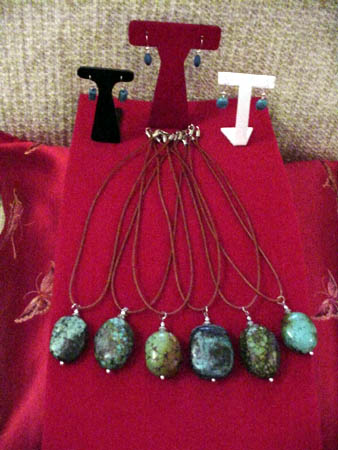 Turquoise Pendant with Matching Earrings